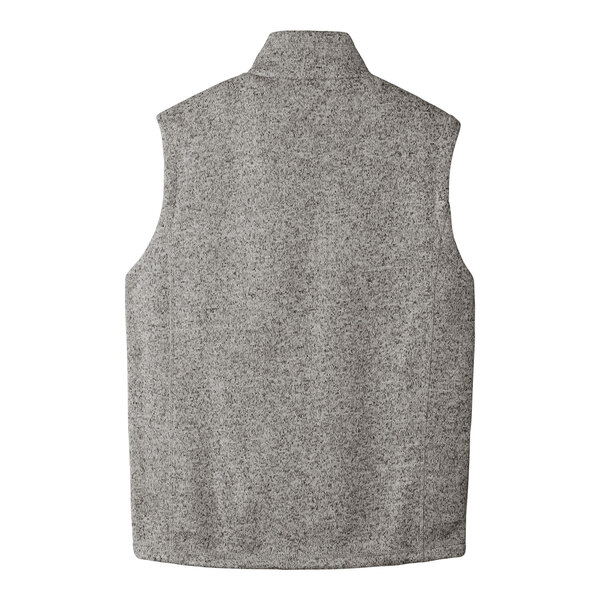 A gray Port Authority fleece sweater vest.