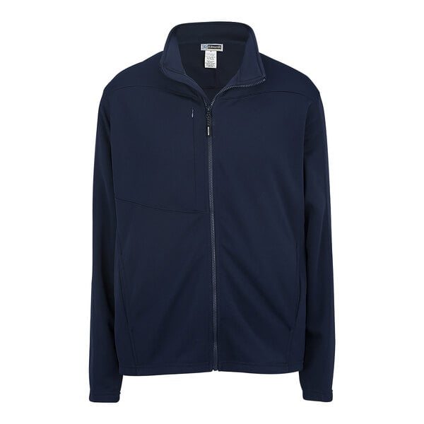 A navy blue Edwards fleece full-zip jacket.