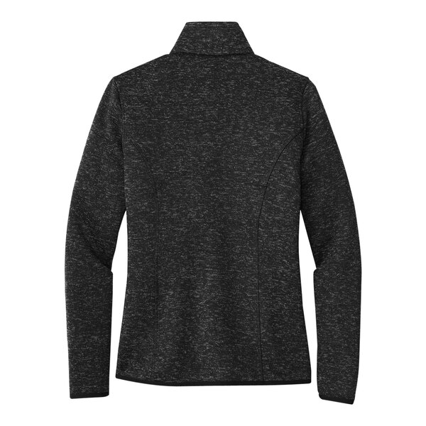 A black Port Authority women's fleece sweater jacket.