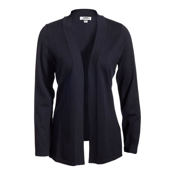 A navy Edwards women's cardigan with a shirttail hem.