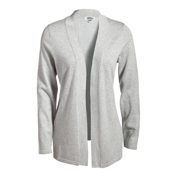 A grey Edwards cardigan with long sleeves.