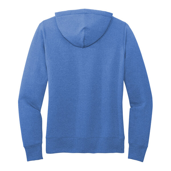 A Port & Company heather royal blue pullover hoodie sweatshirt.