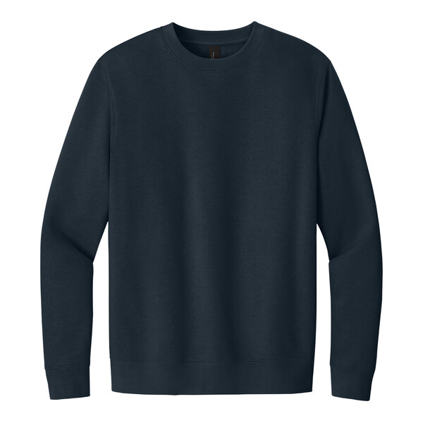 A unisex navy District fleece crewneck sweatshirt.