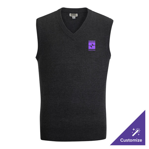 Edwards 4561 Unisex Customizable Charcoal Jersey Knit Vest - Acrylic - 5X