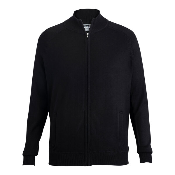 A black Edwards full-zip sweater jacket.