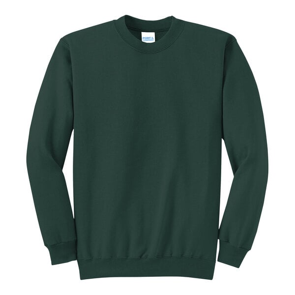 A dark green Port & Company sweatshirt.