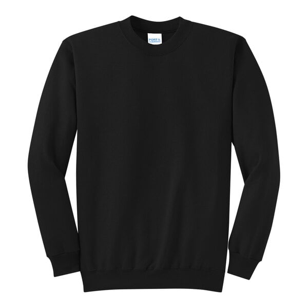 A black Port & Company Core Fleece sweatshirt.