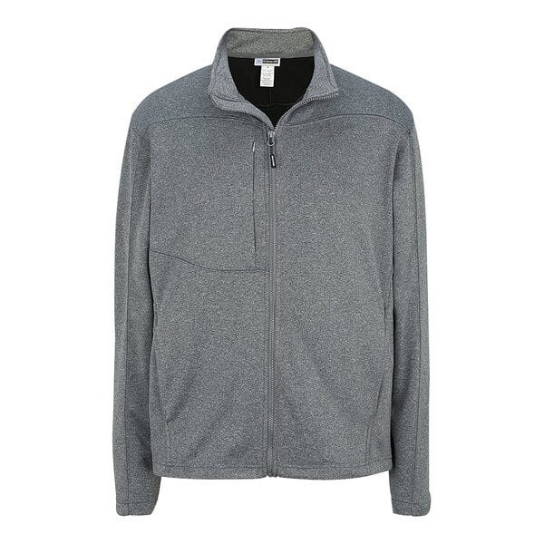 Edwards 3440 Unisex Customizable Gray Heather / Black Performance Tek Full-Zip Sweater / Jacket - Fleece - 6X
