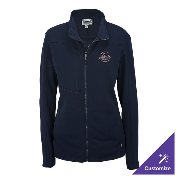 Edwards 6440 Women's Customizable Navy Performance Tek Full-Zip Sweater / Jacket - Fleece - Extra Small