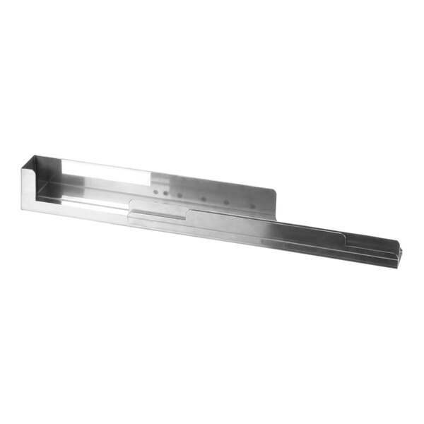 A stainless steel chain guard for a TurboChef conveyor with a white background.