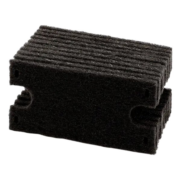 A black Taylor cleaning pad with holes.