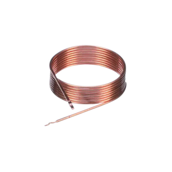 A close-up of a copper coil for a capillary tube.