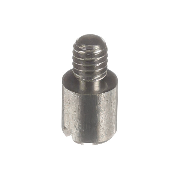 A close-up of an Everest Refrigeration door spring tension lock screw with a nut on it.