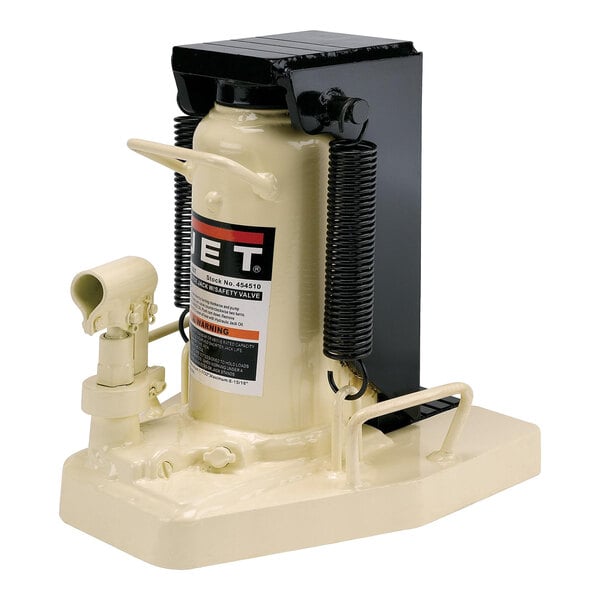 A white JET hydraulic toe jack with black accents.