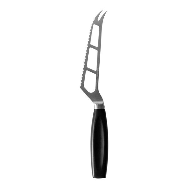 A Boska stainless steel cheese knife with a black handle.