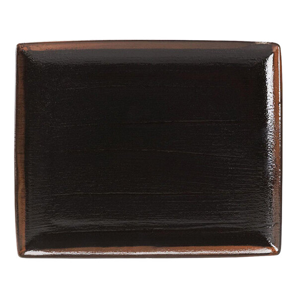 A black rectangular Steelite Koto tray.