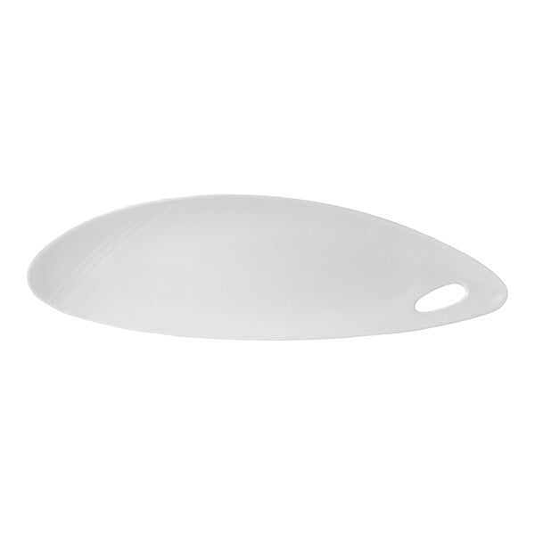 Steelite Distinction Organics 20 1/4" x 6 1/4" x 1 3/4" White Embossed Platter - 3/Case