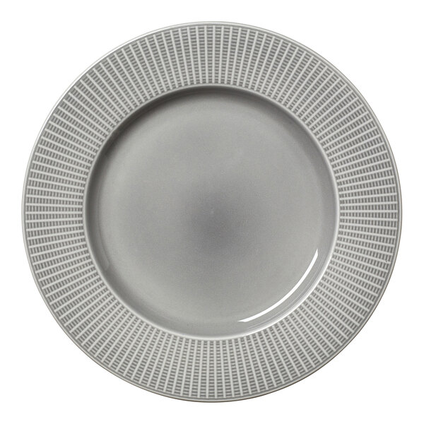 A Steelite Distinction Willow Mist Gourmet plate with a pattern on it.