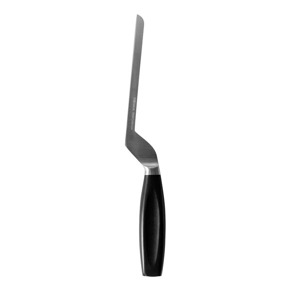 A Boska stainless steel cheese knife with a black handle.