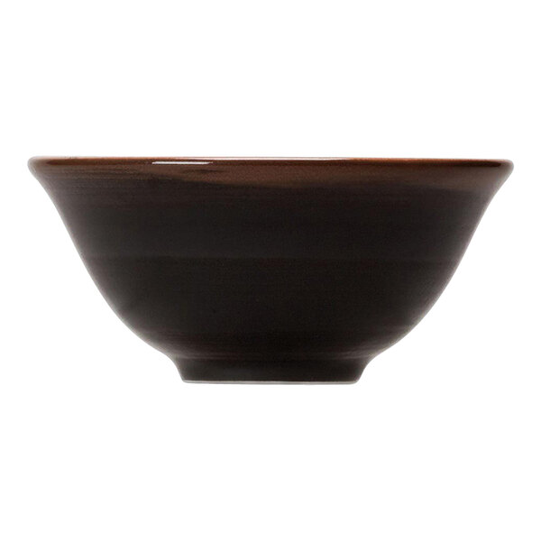 A brown Steelite Koto bowl with a white background.