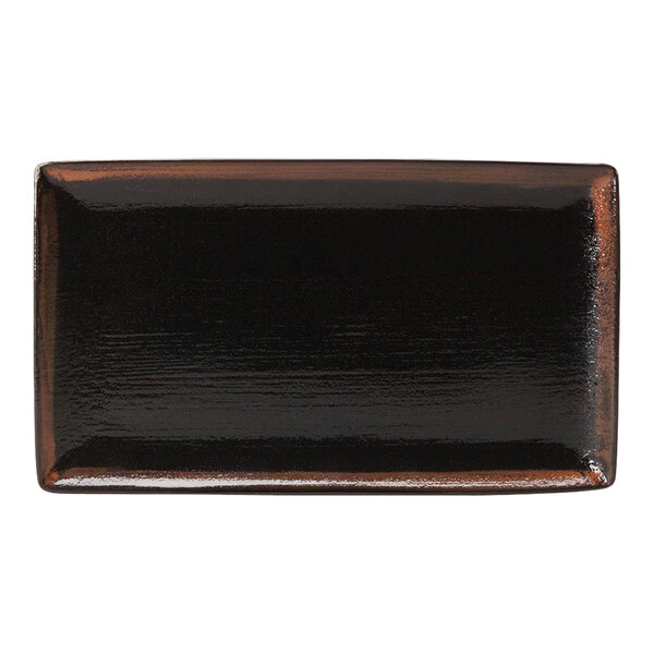 A black rectangular Steelite Koto tray.