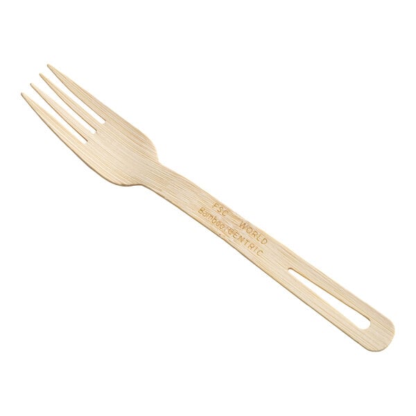 World Centric 6 11/16" Compostable Bamboo Fork - 100/Pack