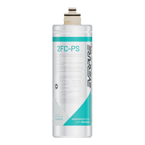 An Everpure water filter cartridge with white and black text on a white background.
