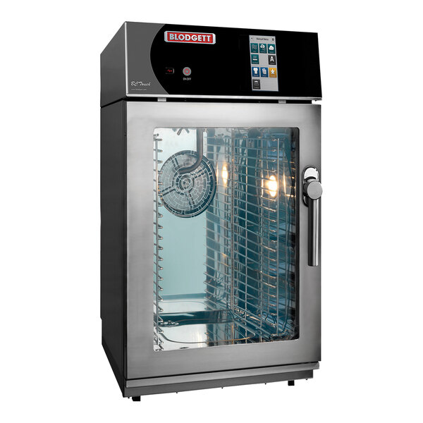A Blodgett mini electric boilerless combi oven with a glass door.