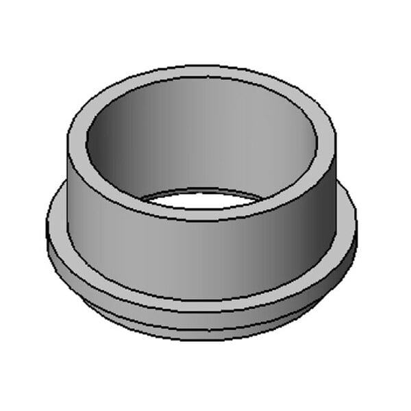 A grey circular plastic insert with a hole in it.