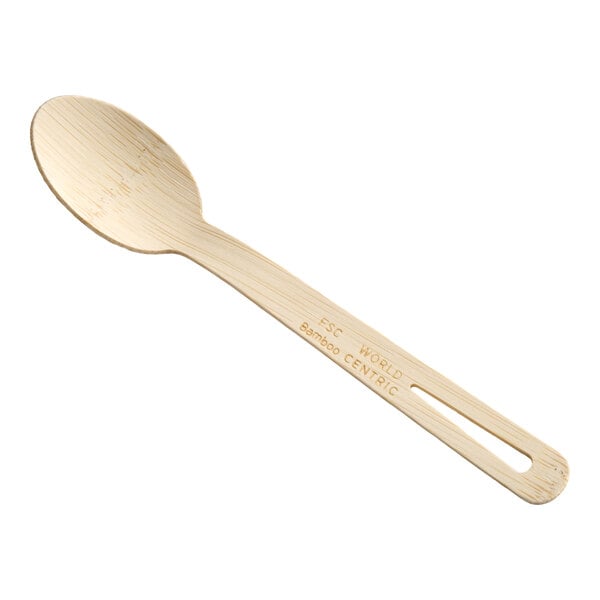 World Centric 6 11/16" Compostable Bamboo Spoon - 100/Pack