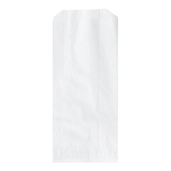 A white paper bag with black text.