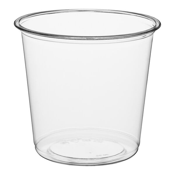A Choice clear plastic deli container with a clear rim.
