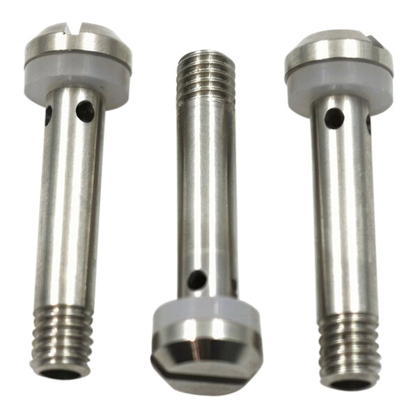 A close-up of the Rhino Coffee Gear piston mechanism set, showing three metal screws and nuts.