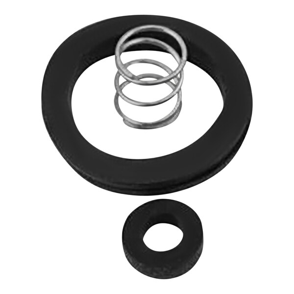 A Rhino Coffee Gear gasket kit with a black rubber ring and spring.