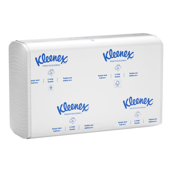 A package of Kleenex Professional white C-fold paper towels.