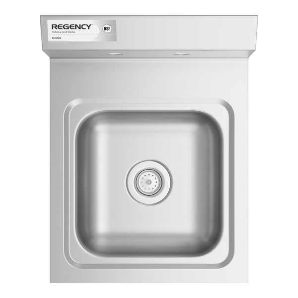 Regency 9" x 9" x 5" Wall-Mounted Hand Sink with 4" Centers and Strainer