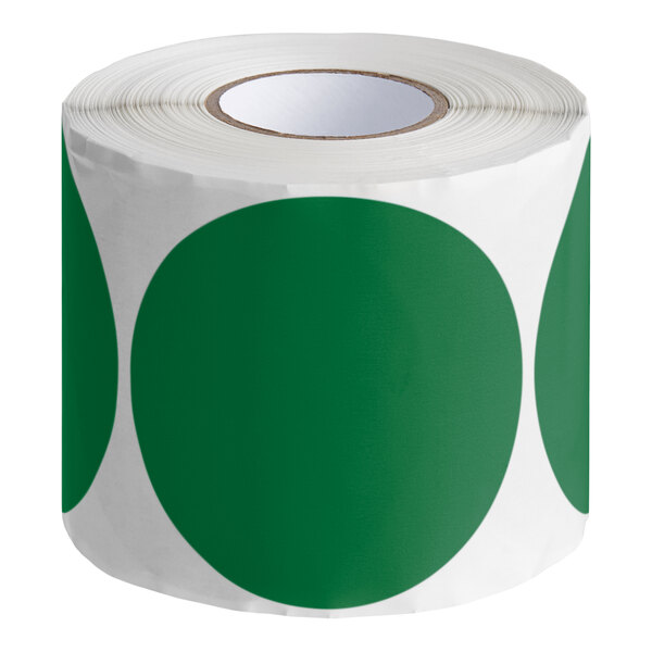 A roll of Lavex green paper circles.