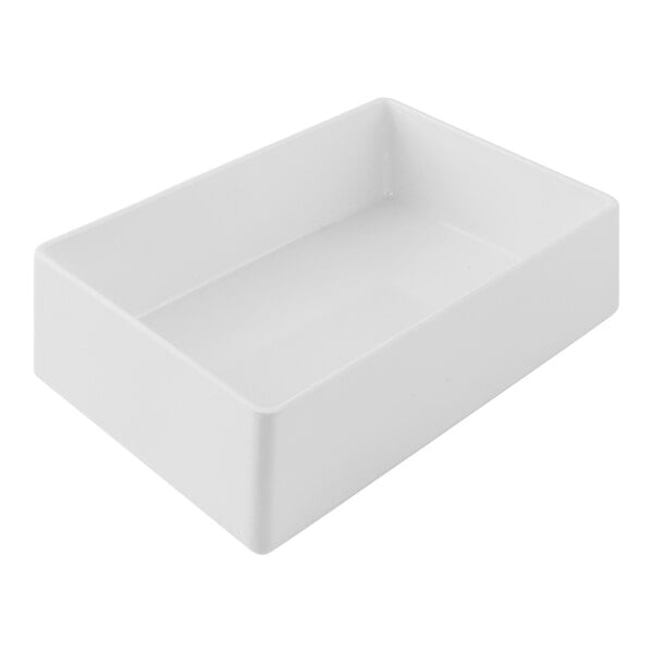 A white rectangular Tablecraft Simple Solutions bowl.