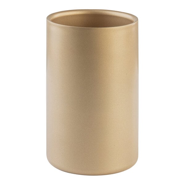 A gold cylinder with a white background.