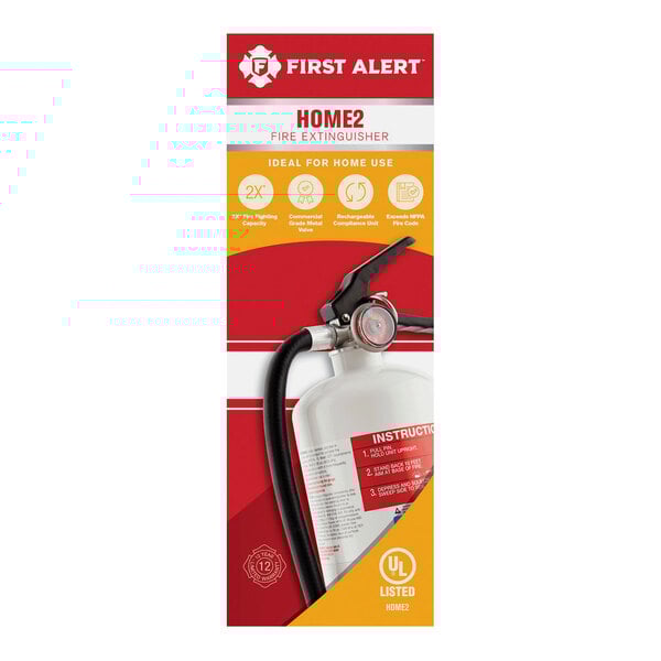First Alert FAJHOME2 5 lb. 2-A:10-B:C Rechargeable Home Fire Extinguisher