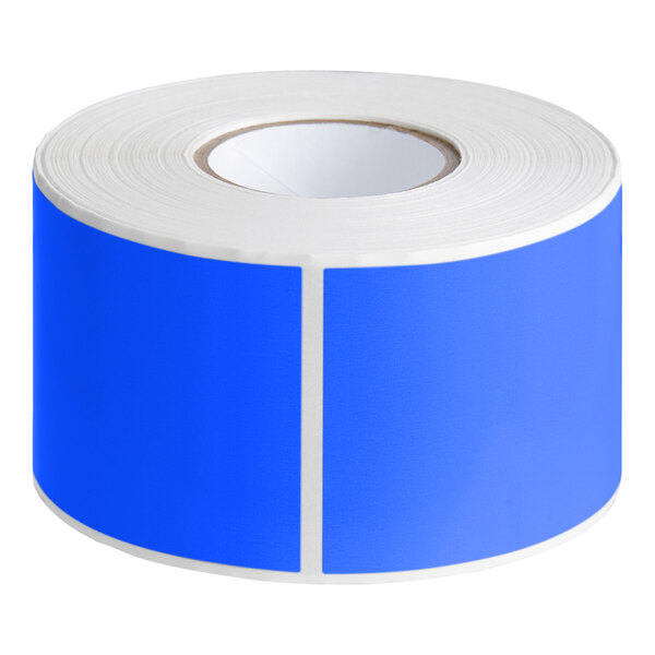 A roll of light blue rectangular Lavex labels.