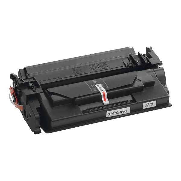 A Point Plus black toner cartridge for a Canon printer with a white label.