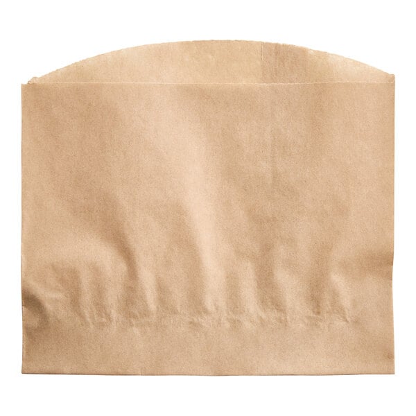 A brown Bagcraft EcoCraft French fry bag with a curved edge.