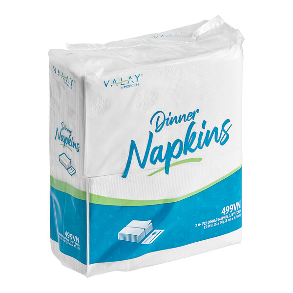 A package of Morcon Valay white dinner napkins.