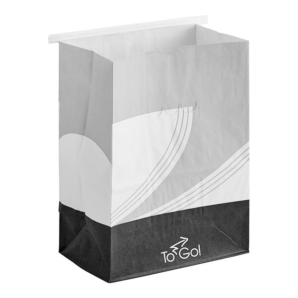 A white paper Bagcraft meal bag with a logo.