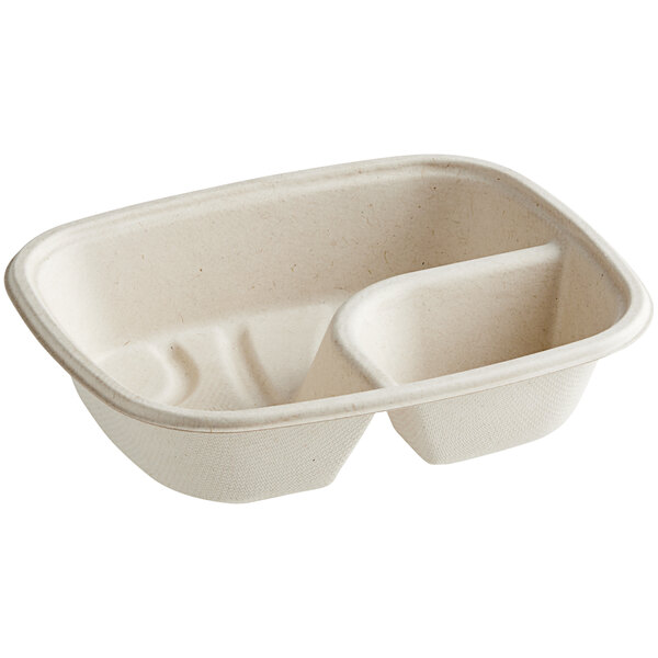 A white container with two compartments.