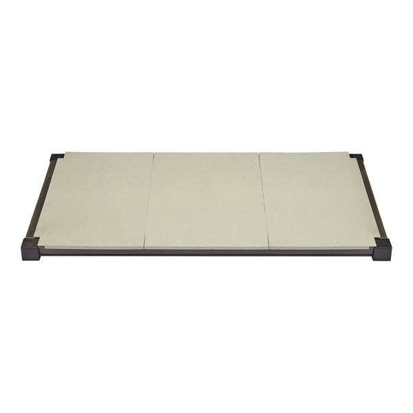 A white rectangular Cambro shelf kit with black corners.