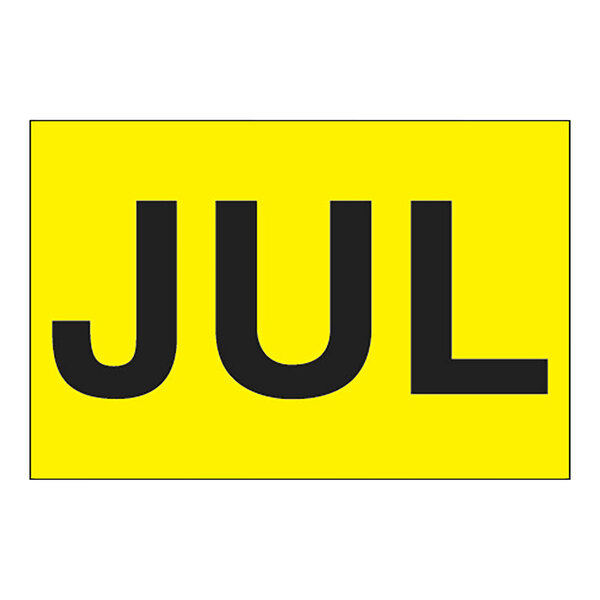 A yellow sign with black letters that say "July" and "Inventory Month of the Year"