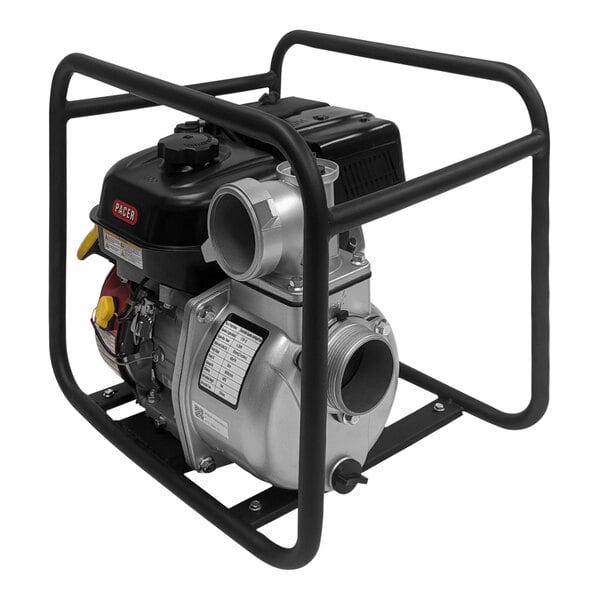 A close-up of a Pacer Pumps M Series metal water pump.
