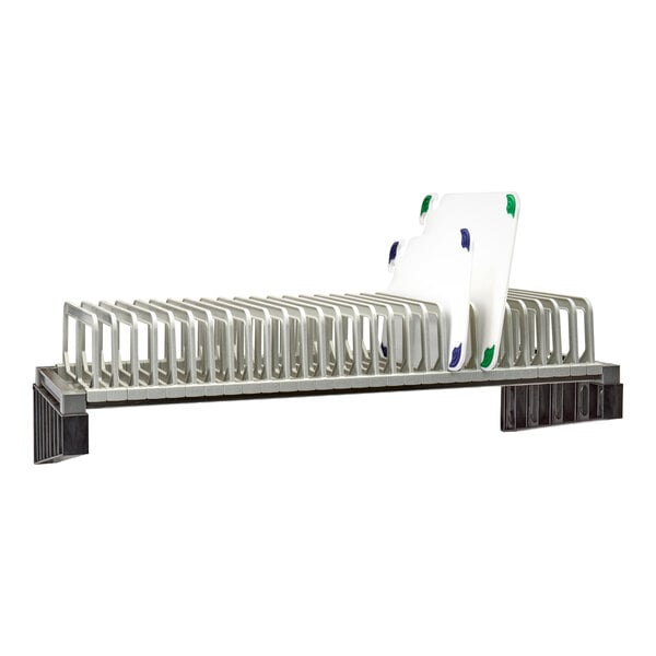 A Cambro speckled gray drying rack shelf kit on a white background.